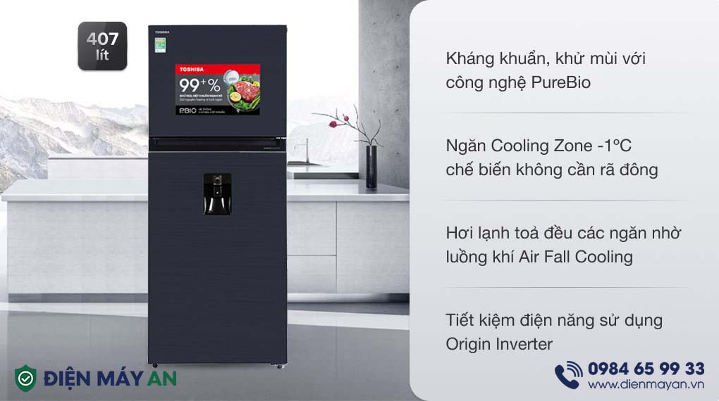 Tủ Lạnh Toshiba Inverter 407 Lít GR-RT535WE-PMV(06)-MG - tổng quan thiết kế